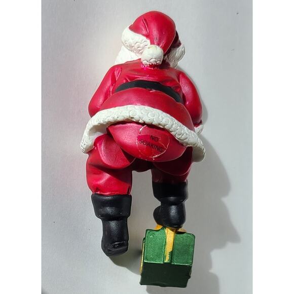 Gorham Winter Follies Candy Dish Christmas Tree Santa Glass Hand Painted - Picture 7 of 9